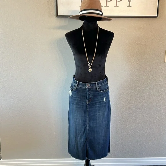 MOTHER Easy A Skirt Midi (Wash: Alley Cat) Size 26 - Picture 1 of 11